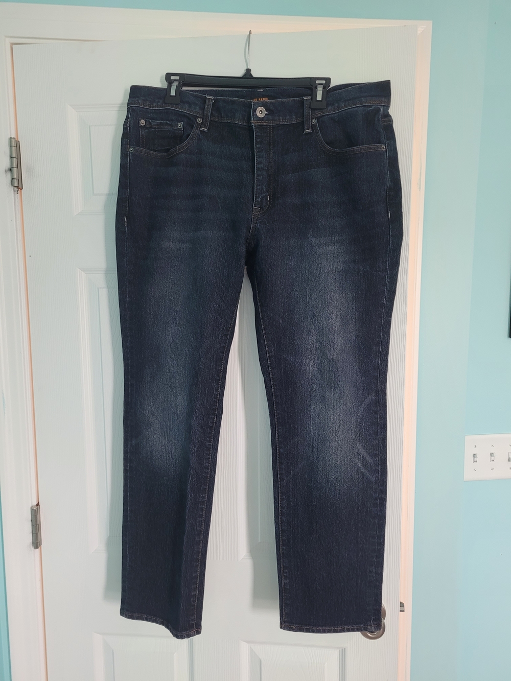 True Rebel 808 Slim Fit 36 W -30 L Men's Dark Blue Straight-Leg Jeans